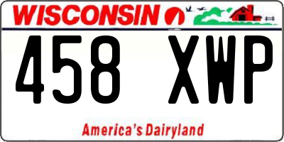 WI license plate 458XWP