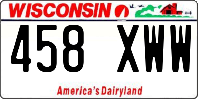 WI license plate 458XWW