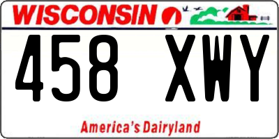 WI license plate 458XWY