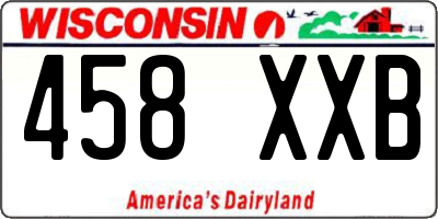 WI license plate 458XXB