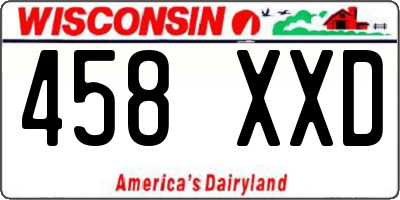 WI license plate 458XXD