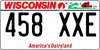 WI license plate 458XXE