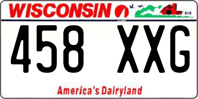 WI license plate 458XXG