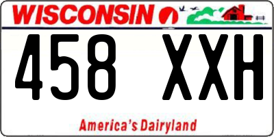 WI license plate 458XXH