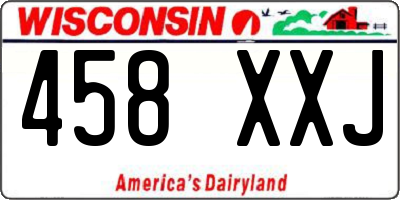 WI license plate 458XXJ