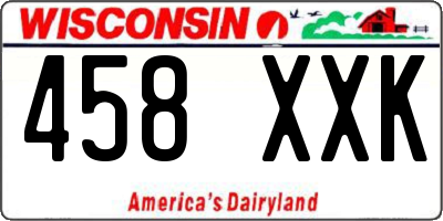 WI license plate 458XXK