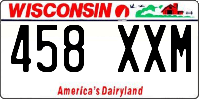 WI license plate 458XXM