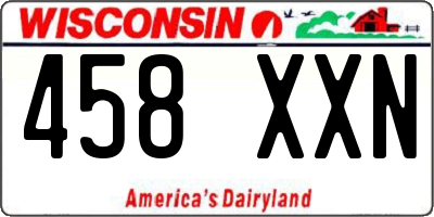 WI license plate 458XXN