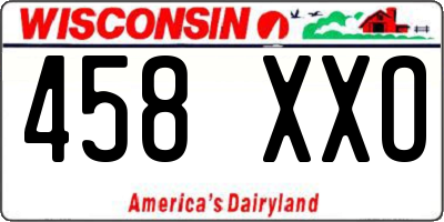 WI license plate 458XXO