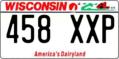 WI license plate 458XXP