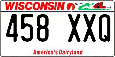 WI license plate 458XXQ