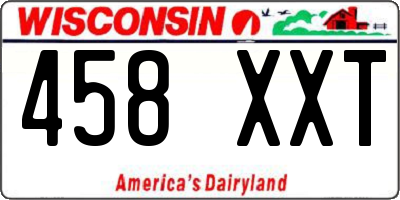 WI license plate 458XXT