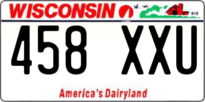 WI license plate 458XXU