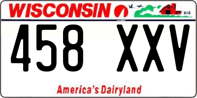 WI license plate 458XXV
