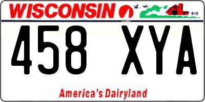 WI license plate 458XYA