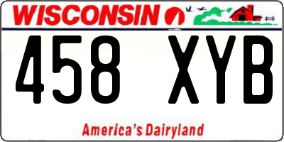WI license plate 458XYB