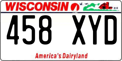 WI license plate 458XYD