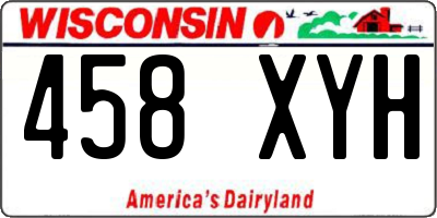 WI license plate 458XYH