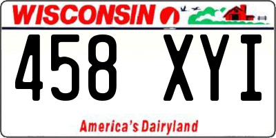 WI license plate 458XYI