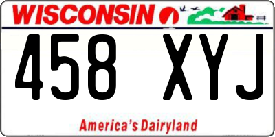 WI license plate 458XYJ