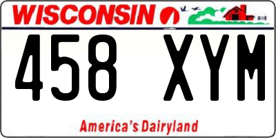 WI license plate 458XYM