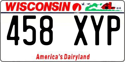 WI license plate 458XYP
