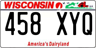 WI license plate 458XYQ
