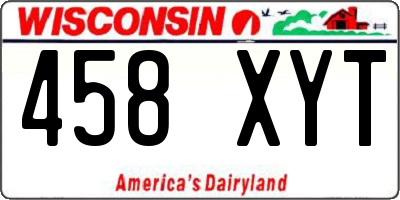 WI license plate 458XYT