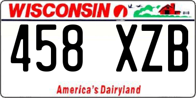 WI license plate 458XZB