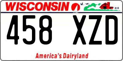 WI license plate 458XZD