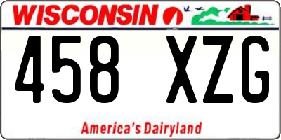 WI license plate 458XZG