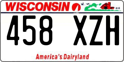 WI license plate 458XZH