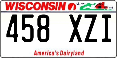 WI license plate 458XZI