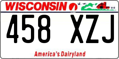 WI license plate 458XZJ