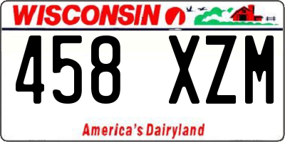 WI license plate 458XZM