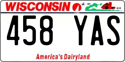 WI license plate 458YAS