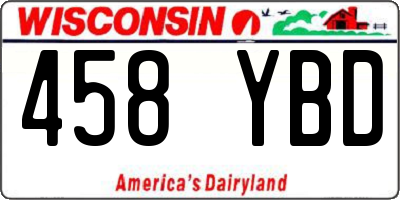 WI license plate 458YBD