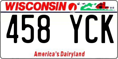 WI license plate 458YCK