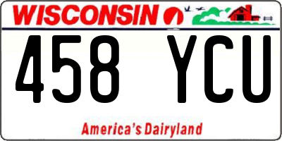 WI license plate 458YCU