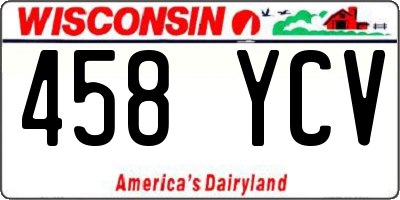 WI license plate 458YCV