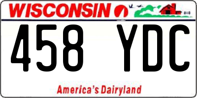 WI license plate 458YDC