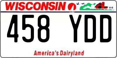 WI license plate 458YDD