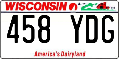 WI license plate 458YDG