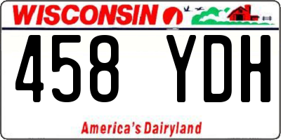 WI license plate 458YDH