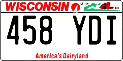 WI license plate 458YDI