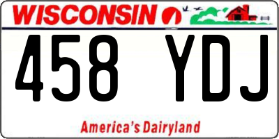 WI license plate 458YDJ