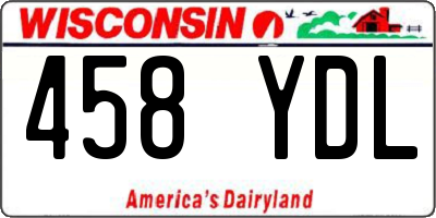 WI license plate 458YDL