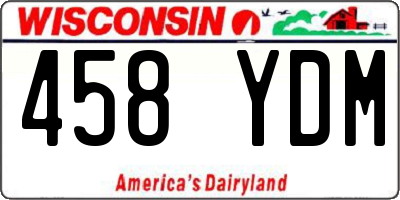 WI license plate 458YDM