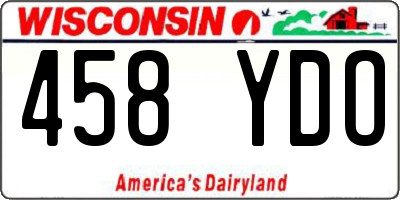 WI license plate 458YDO