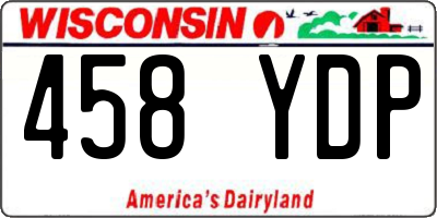 WI license plate 458YDP